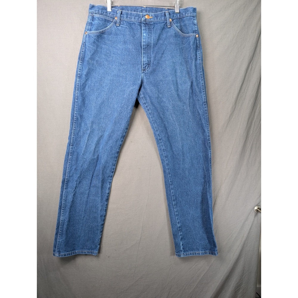 Wrangler 13MWZ Cowboy Cut Original Fit Jeans Blue Mens 38x32 Denim 100% Cotton